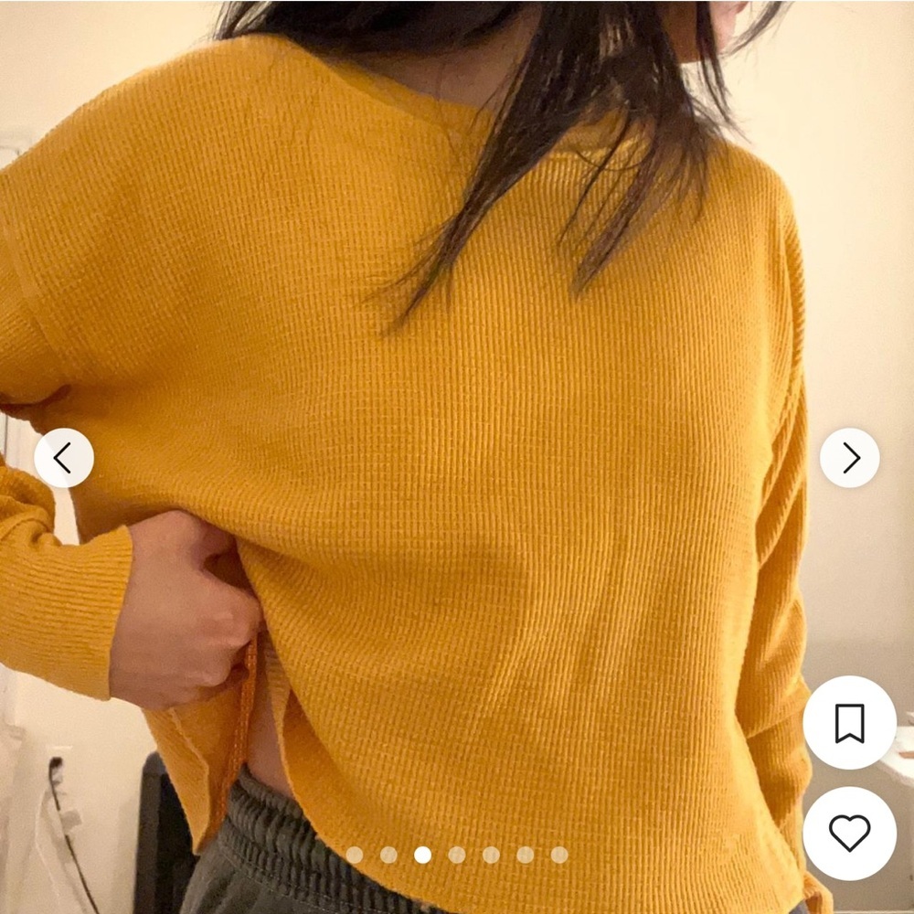 Tna crop top long sleeve top mustard